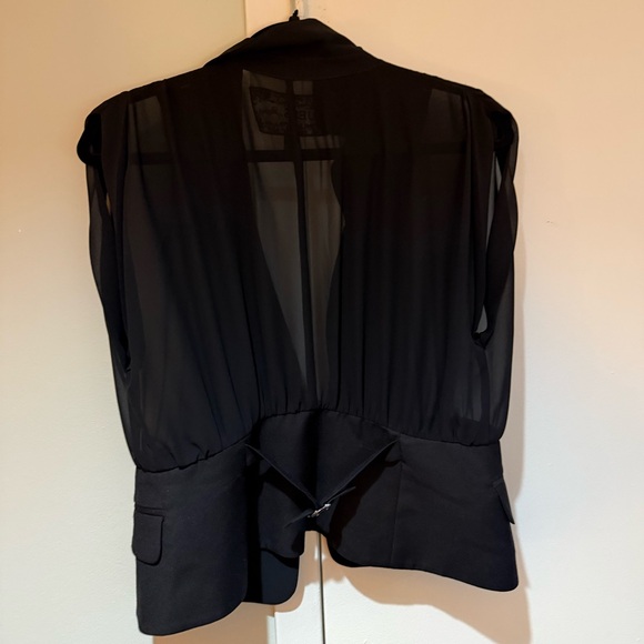 EUC Guess Black Blazer with Sheer Accents - Picture 2 of 7